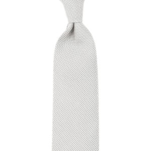 White garza fina silk grenadine necktie KSG61.jpg