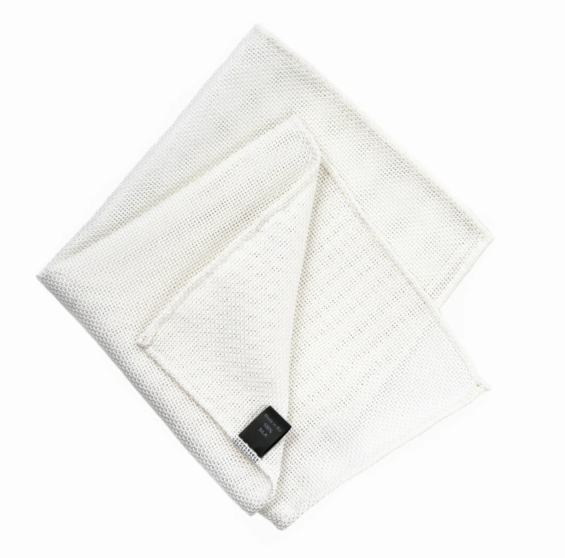 White grenadine pocket square