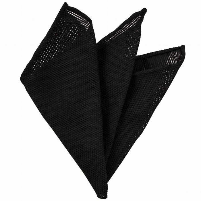 Black silk grenadine filolao pocket square