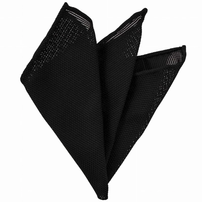 Black silk grenadine filolao pocket square