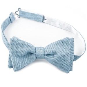 Light blue grenadine bow tie