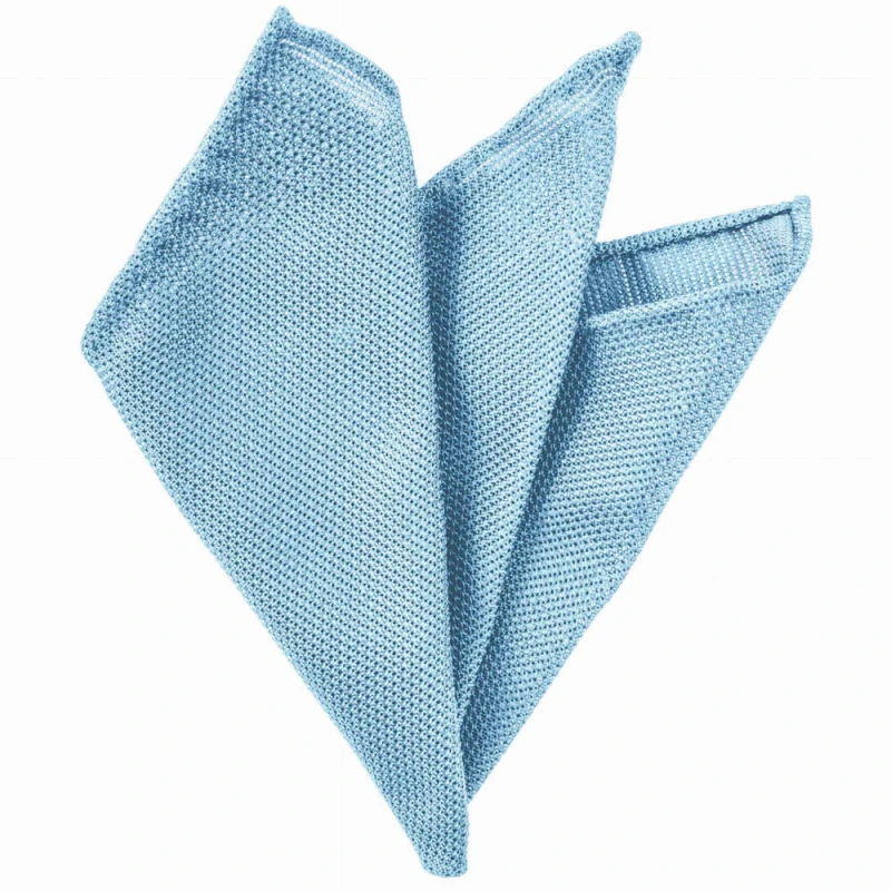 Light blue silk grenadine filolao pocket square