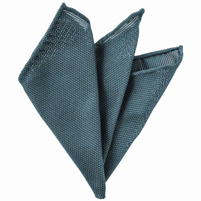 Silk grenadine pocket square in color of steel PSG6280.jpg