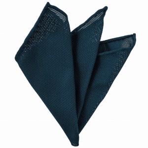 Navy silk grenadine filolao pocket square