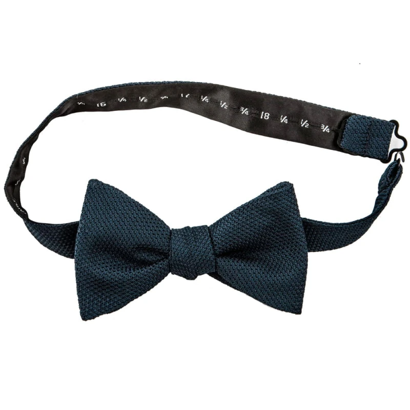 Dark navy blue filolao grenadine bow tie for self-tie