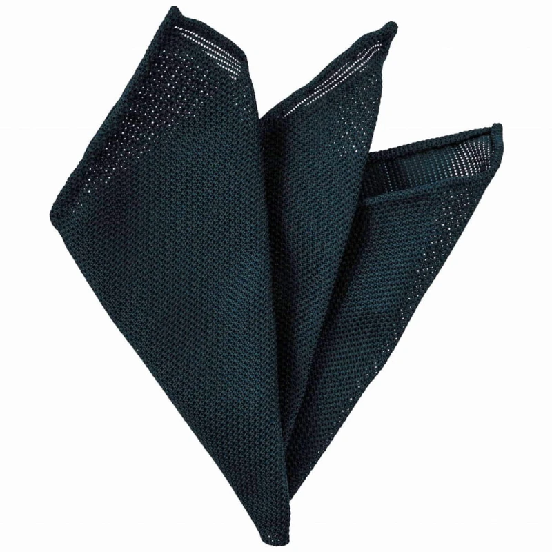 Dark navy silk grenadine filolao pocket square