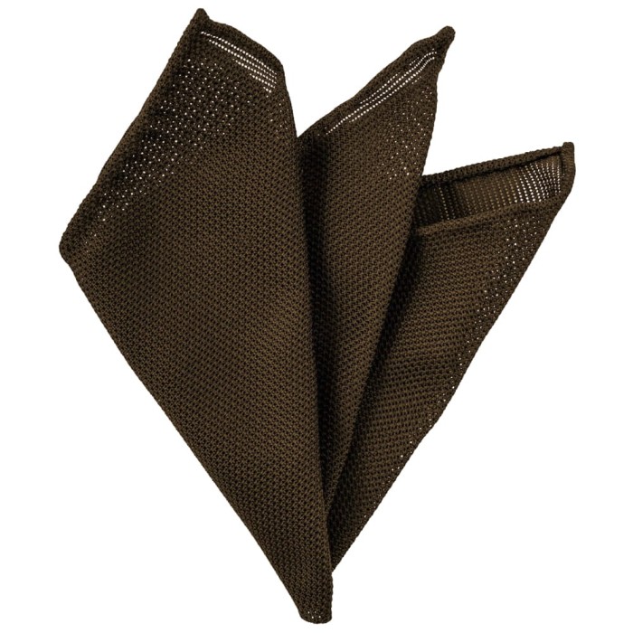 Brown silk grenadine filolao pocket square