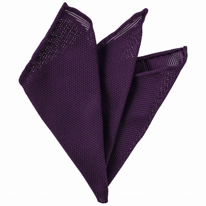 Dark purple silk grenadine filolao pocket square