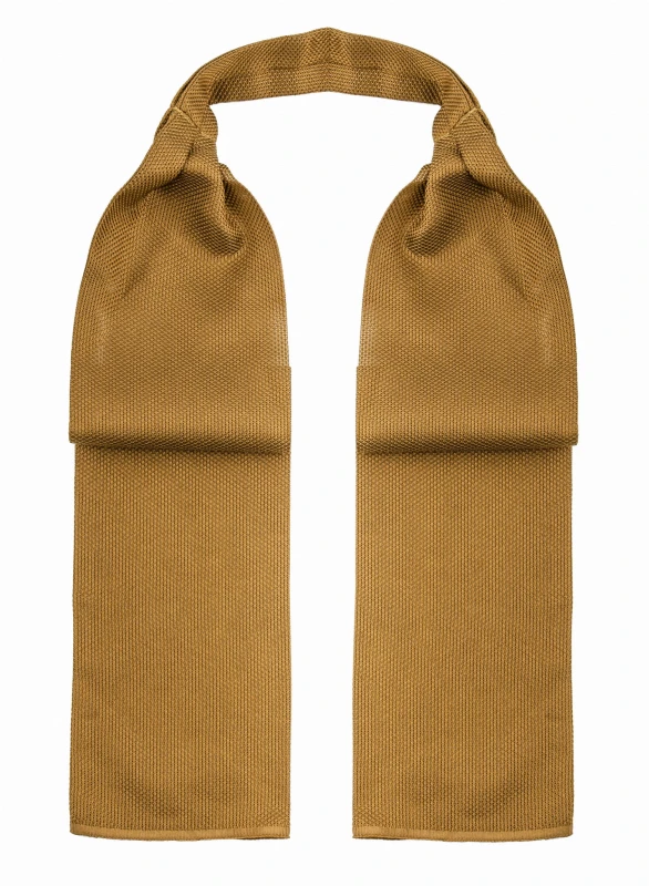 Silk grenadine ascot in colour of aged gold
