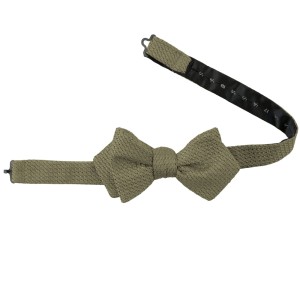Mucha do samodzielnego wiązania z jedwabnej grenadyny Garza Grossa  w kolorze khaki MSG5331.jpg
