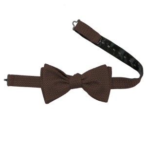Brown self-tying bow tie made of silk grenadine by Garza Grossa MSG5230b.jpg