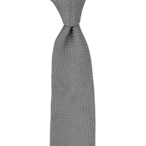 Gray grenadine tie with a prometeo weave KSG56.jpg