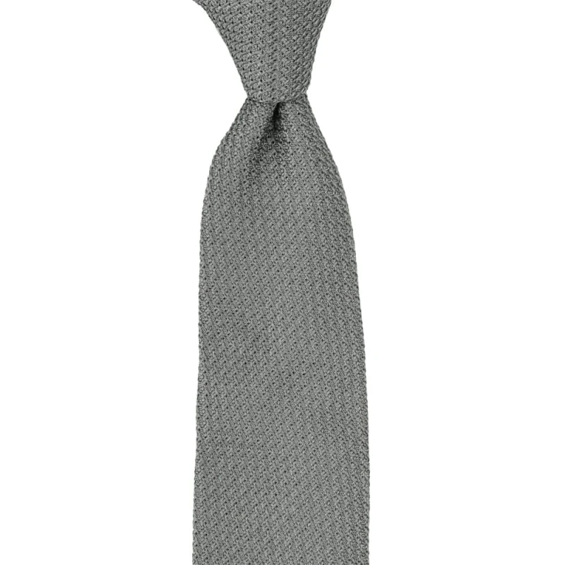 Gray grenadine tie with a prometeo weave KSG56.jpg