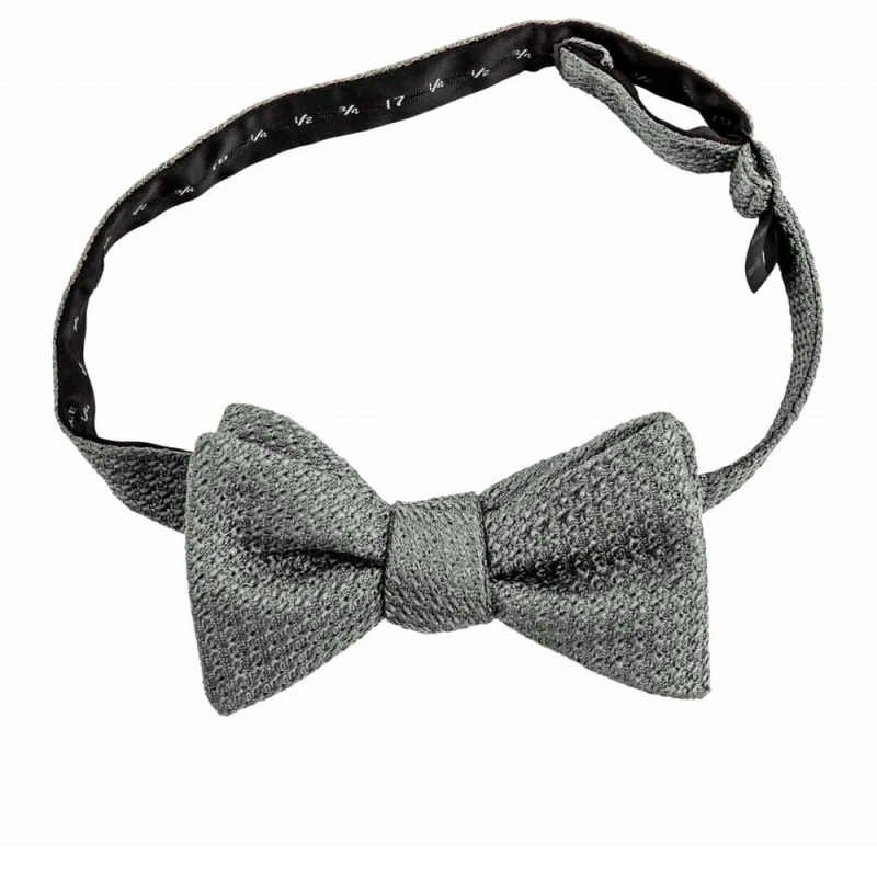 Dark silver grenadine bow tie