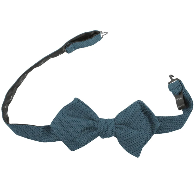 Silk grenadine (garza fine) bow tie in steel color for self-tying MSG659986b.jpg