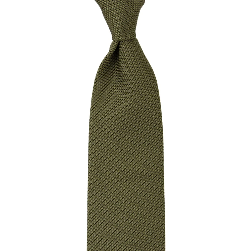 Khaki garza fine grenadine tie KSG635618.jpg
