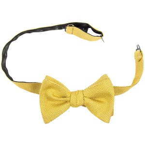 Silk grenadine bow tie in lemon color for self-tie