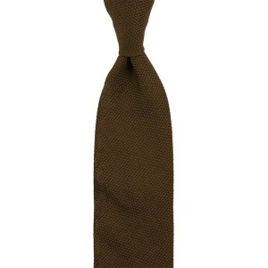 Brązowy krawat z grenadyny garza fina KSG6230.jpg
