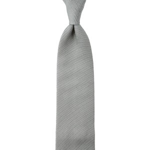 Srebrny krawat z jedwabnej grenadyny garza fina KSG61_62.jpg