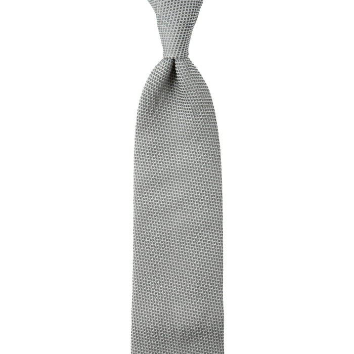 Grenadine silk necktie in silver color KSG61_62.jpg