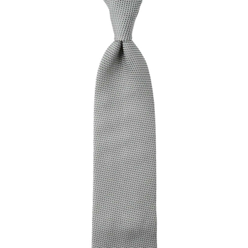 Grenadine silk necktie in silver color KSG61_62.jpg