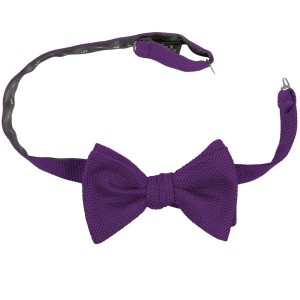 Purple grenadine silk bow tie (garza fina) for self-tying