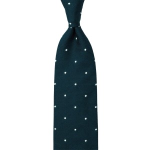 Jacquard grenadine necktie in navy blue color with white dots KSG0045.jpg