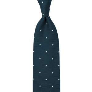 Jacquard grenadine necktie in blue color with white dots KSG0003.jpg