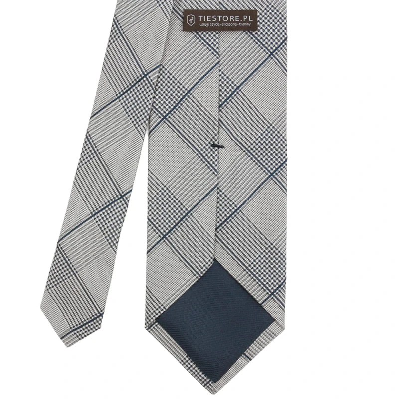 Gray jacquard tie with a structured check pattern KST4320b.jpg