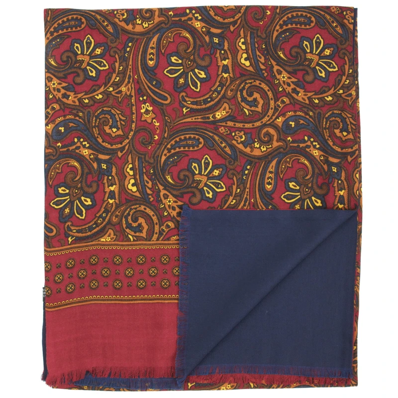 Dark red scarf with an oriental pattern and wool lining SSWT4326a.jpg