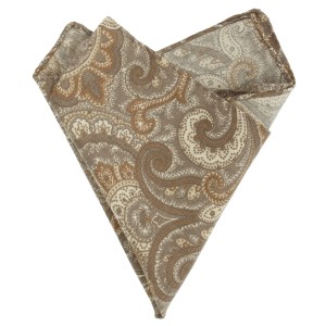Szaro-beżowa wełniana poszetka we wzór paisley PW4329.jpg