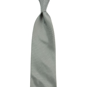 Silk jacquard tie in silver color