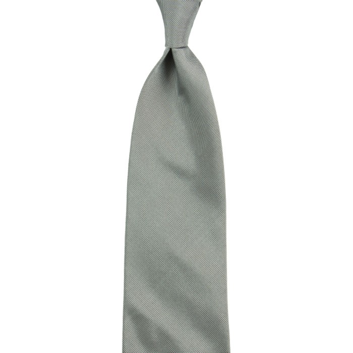 Silk jacquard tie in silver color