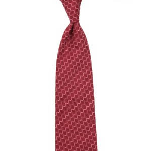 Burgundy Silk Jacquard Geometric Tie