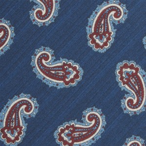 Navy blue silk tie with a maroon paisley pattern KST4336a