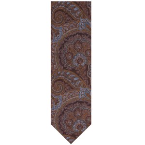 Brown wool necktie with an oriental pattern