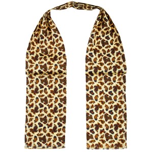 Yellow and beige silk ascot with a colorful paisley pattern FS1907.jpg
