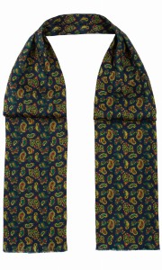 Granatowy jedwabny fular w kolorowy paisley FS1905.jpg
