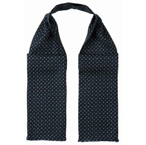 Ciemnogranatowy jedwabny fular w drobny wzór paisley FS1904.jpg