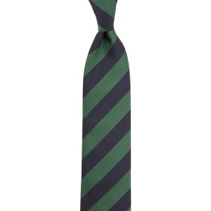 Navy Blue and Green Striped Silk Jacquard Tie KST4245.jpg