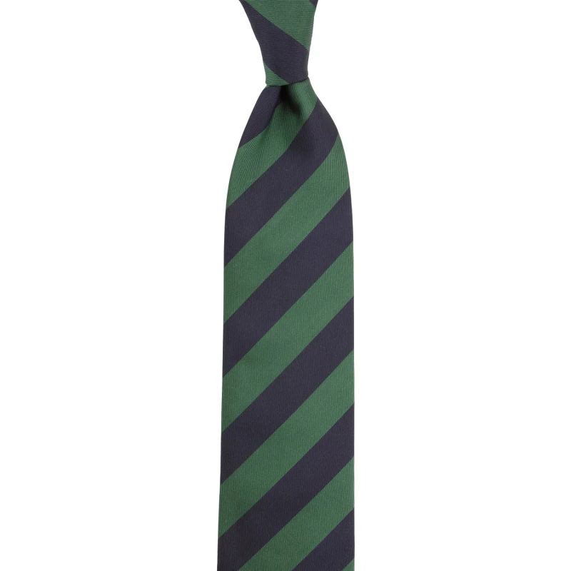 Navy Blue and Green Striped Silk Jacquard Tie KST4245.jpg