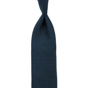 Navy blue silk necktie with a diamond structure