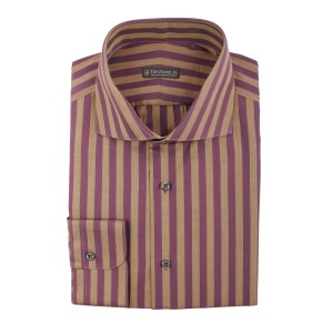 Shirt with burgundy-gold stripes from Albini mill KTC4358.jpg