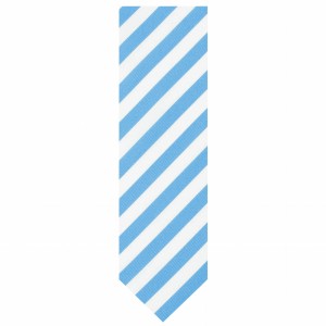 Silk jacquard tie with white and blue stripes