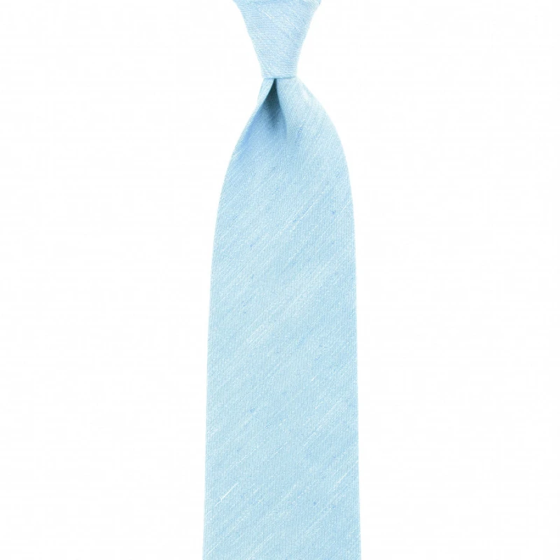 Silk-linen light blue tie