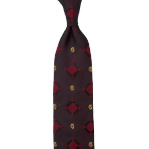 Dark burgundy silk tie with large squares KST4242.jpg