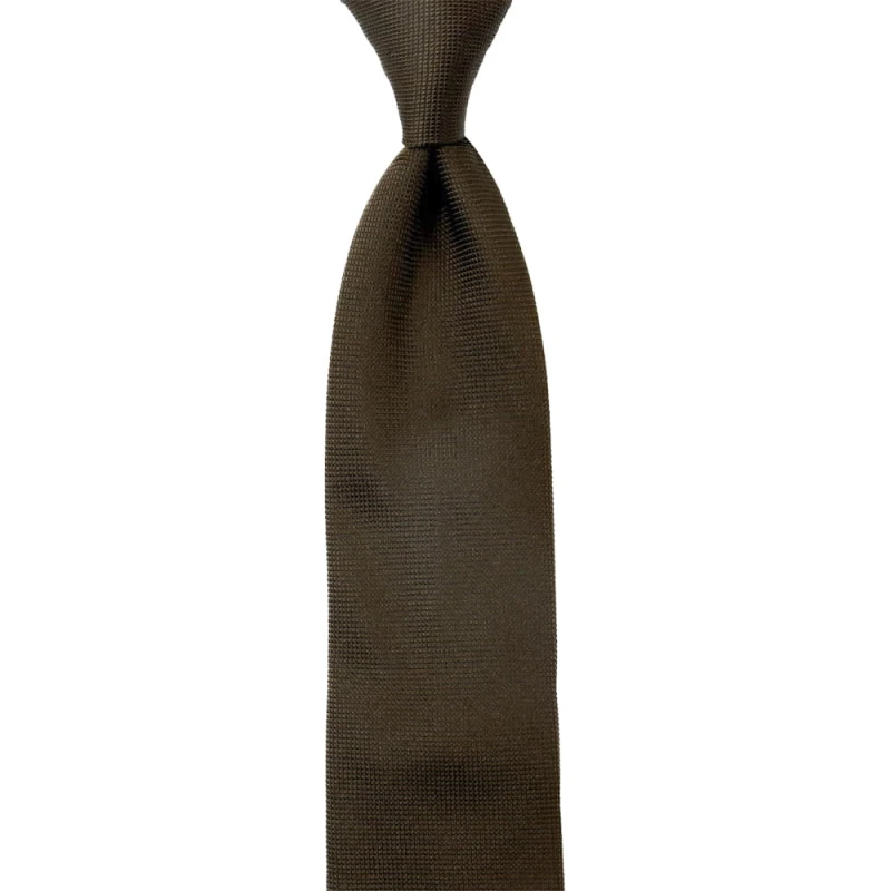 Brown silk necktie with a diamond structure