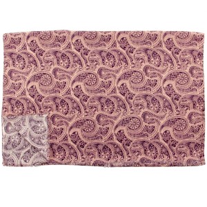 Plum scarf with an oriental pattern, made from high-quality wool