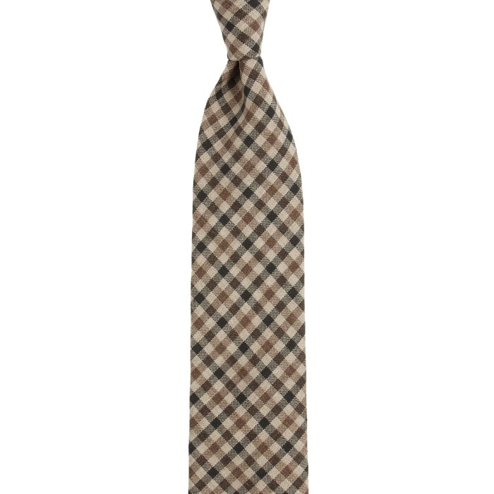Elegant wool tie in a classic check pattern