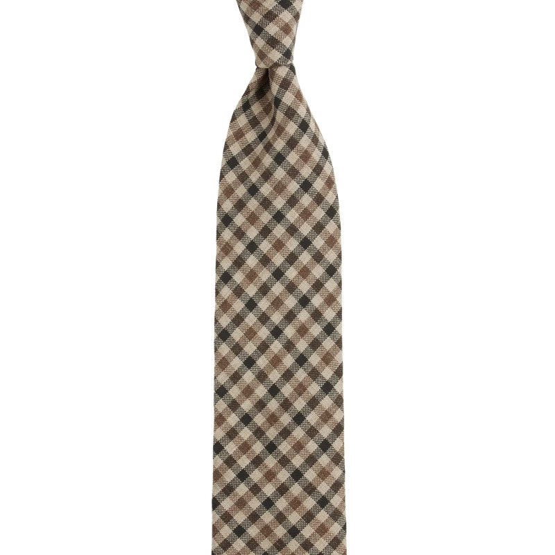 Elegant wool tie in a classic check pattern